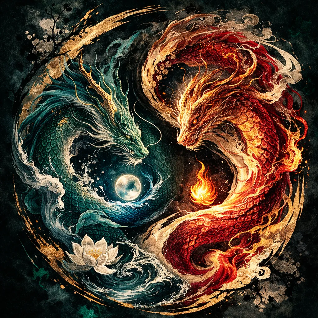 Yin Yang, équilibre Eau et Feu